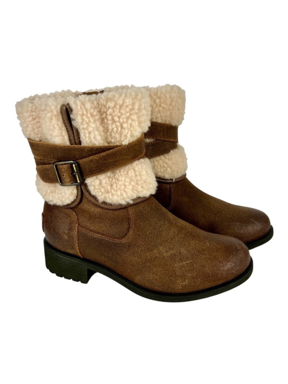 Ugg Womens Blayre III Shearling Boots Brown Waterproof Leather 1095153 size 6.5